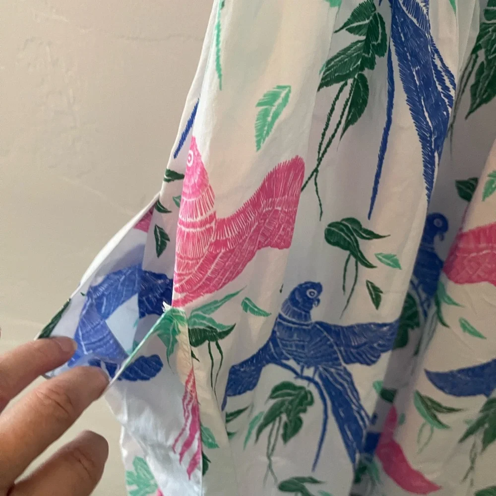 OLIPHANT Tie Strap Macaw Pocket Midi Dress size Small - Picture 6 of 13